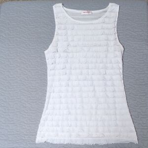 Orsay White Textured Tank Top